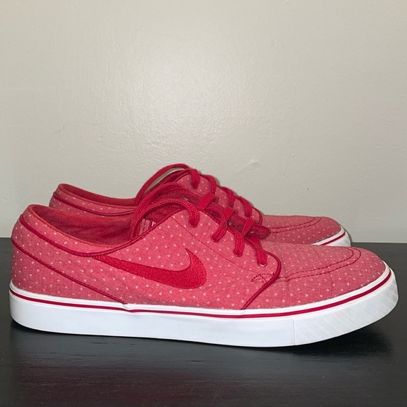 Nike Zoom Stefan Janoski Canvas Red Polka Dot Shoes Size 10.  2014 - Picture 1 of 13